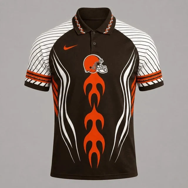[SPECIAL OFFER] NEW CUSTOMIZED NFL29 CLB CLEVELAND BROWNS POLO SHIRT
