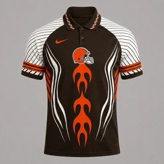 [SPECIAL OFFER] NEW CUSTOMIZED NFL29 CLB CLEVELAND BROWNS POLO SHIRT