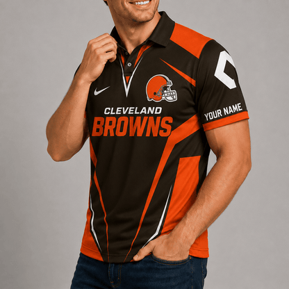 [SPECIAL OFFER] NEW CUSTOMIZED NFL29 CLB CLEVELAND BROWNS POLO SHIRT