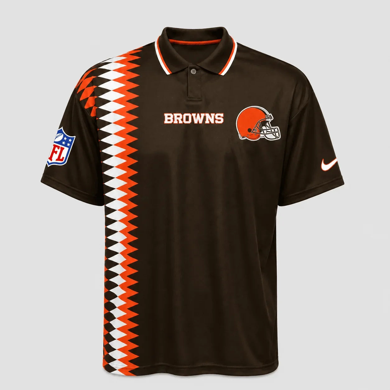 [SPECIAL OFFER] NEW CUSTOMIZED NFL29 CLB CLEVELAND BROWNS POLO SHIRT