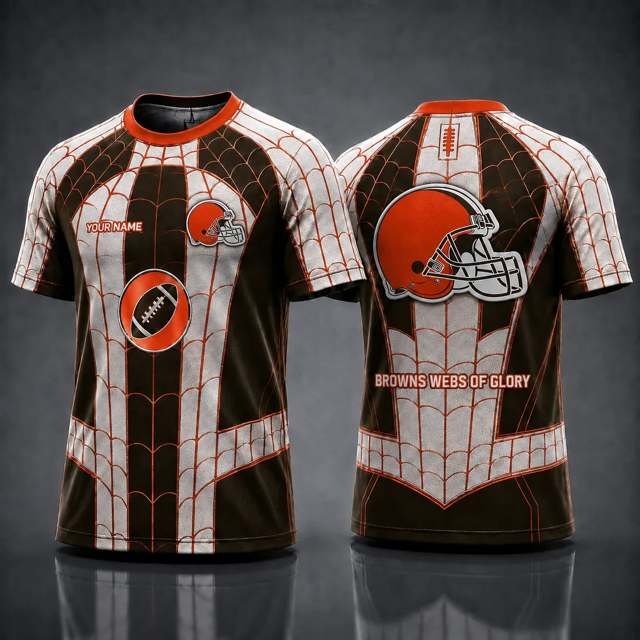 [SPECIAL OFFER] NEW CUSTOMIZED NFL29 CLB CLEVELAND BROWNS x SPIDER T-SHIRT, HOODIE & ZIP HOODIE