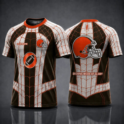 [SPECIAL OFFER] NEW CUSTOMIZED NFL29 CLB CLEVELAND BROWNS x SPIDER T-SHIRT, HOODIE & ZIP HOODIE