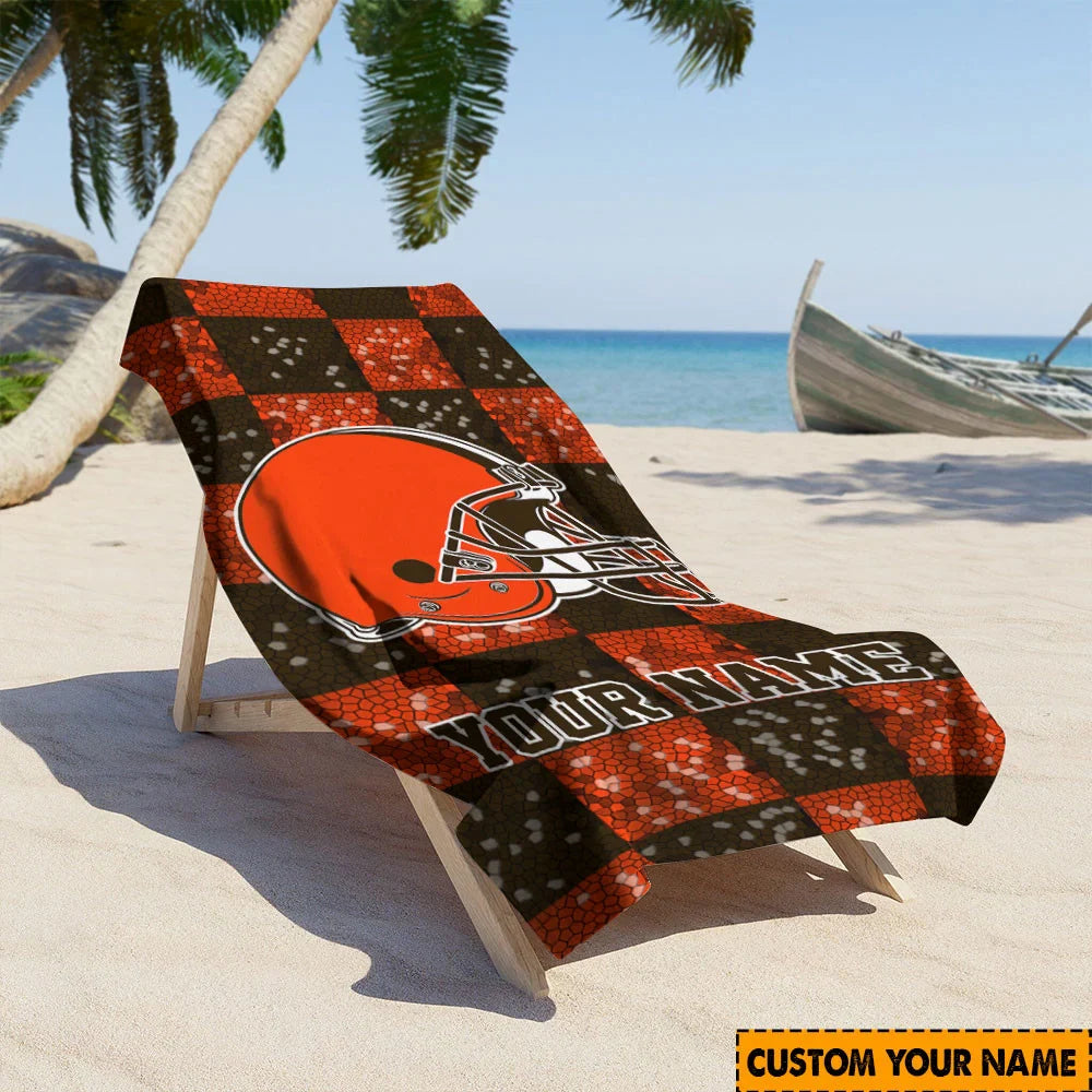 [SPECIAL OFFER] NEW CUSTOMIZED NFL29 CLB CLEVELAND BROWNS BEACH TOWEL