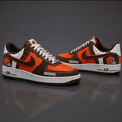 [SPECIAL OFFER] NEW CUSTOMIZED NFL29 CLB CLEVELAND BROWNS x SPIDER AF1 SHOES