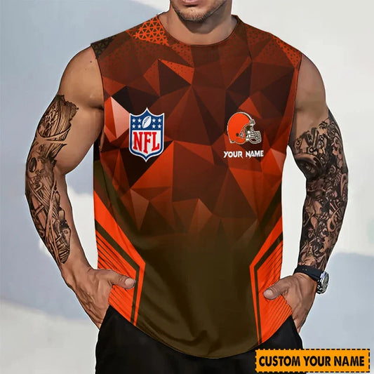 [SPECIAL OFFER] NEW CUSTOMIZED NFL29 CLB CLEVELAND BROWNS MEN'S GYM SHIRT
