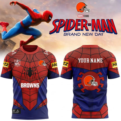[SPECIAL OFFER] NEW CUSTOMIZED NFL29 CLB CLEVELAND BROWNS x SPIDER T-SHIRT, HOODIE & ZIP HOODIE