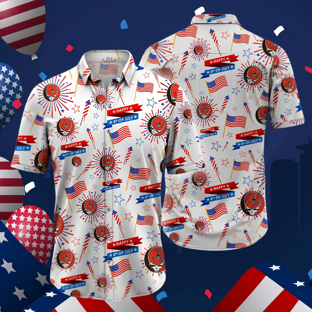 [SPECIAL OFFER] NEW CUSTOMIZED NFL29 CLB CLEVELAND BROWNS PATRIOTIC 250 USA HAWAIIAN SHIRT