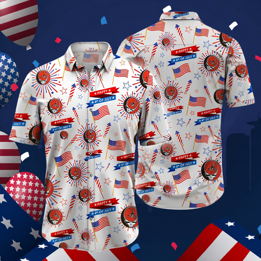 [SPECIAL OFFER] NEW CUSTOMIZED NFL29 CLB CLEVELAND BROWNS PATRIOTIC 250 USA HAWAIIAN SHIRT