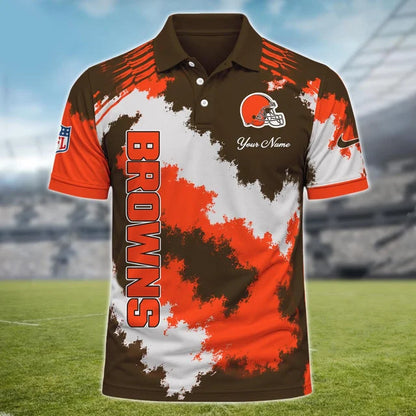 [SPECIAL OFFER] NEW CUSTOMIZED NFL29 CLB CLEVELAND BROWNS MULTICOLOR POLO SHIRT