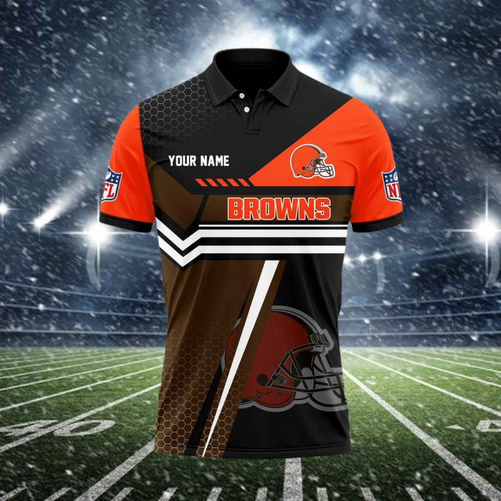 [SPECIAL OFFER] NEW CUSTOMIZED NFL29 CLB CLEVELAND BROWNS POLO SHIRT