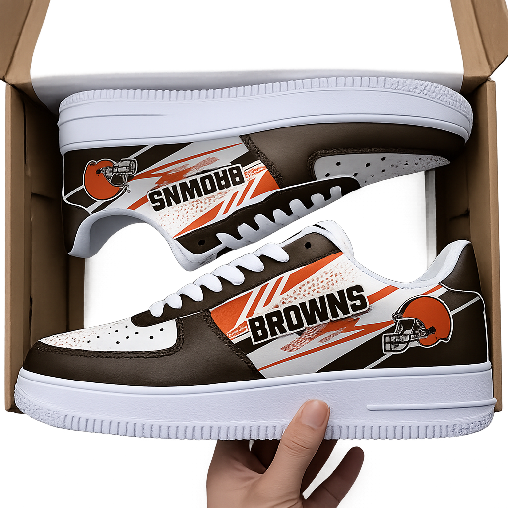[SPECIAL OFFER] NEW CUSTOMIZED NFL29 CLB CLEVELAND BROWNS AF1 SNEAKERS