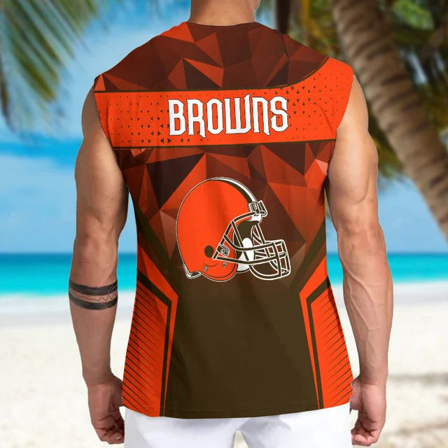[SPECIAL OFFER] NEW CUSTOMIZED NFL29 CLB CLEVELAND BROWNS MEN'S GYM SHIRT