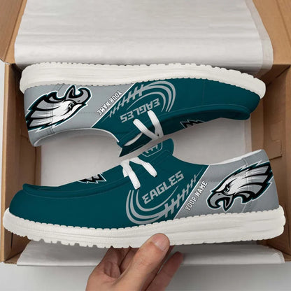 [SPECIAL OFFER] NEW CUSTOMIZED NFL02 PPE PHILADELPHIA EAGLES LOAFER SHOES