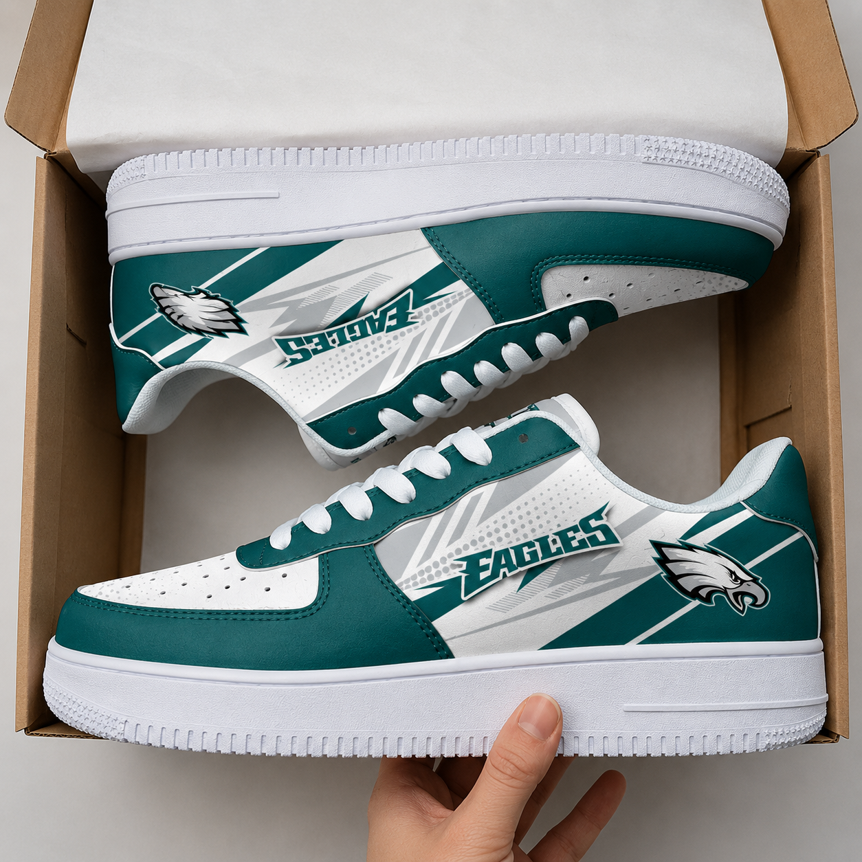 [SPECIAL OFFER] NEW CUSTOMIZED NFL02 PPE PHILADELPHIA EAGLES AF1 SNEAKERS