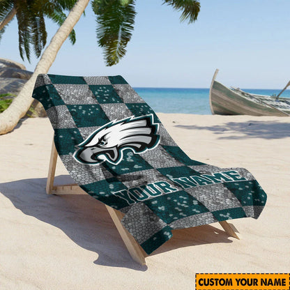 [SPECIAL OFFER] NEW CUSTOMIZED NFL02 PPE PHILADELPHIA EAGLES BEACH TOWEL