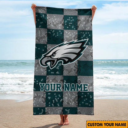 [SPECIAL OFFER] NEW CUSTOMIZED NFL02 PPE PHILADELPHIA EAGLES BEACH TOWEL
