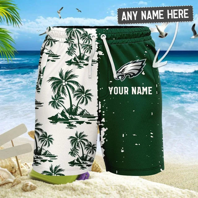 [SPECIAL OFFER] NEW CUSTOMIZED NFL02 PPE PHILADELPHIA EAGLES UNISEX HAWAIIAN SHIRT & SHORTS SET