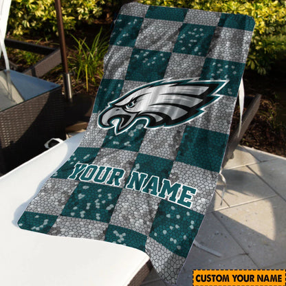 [SPECIAL OFFER] NEW CUSTOMIZED NFL02 PPE PHILADELPHIA EAGLES BEACH TOWEL