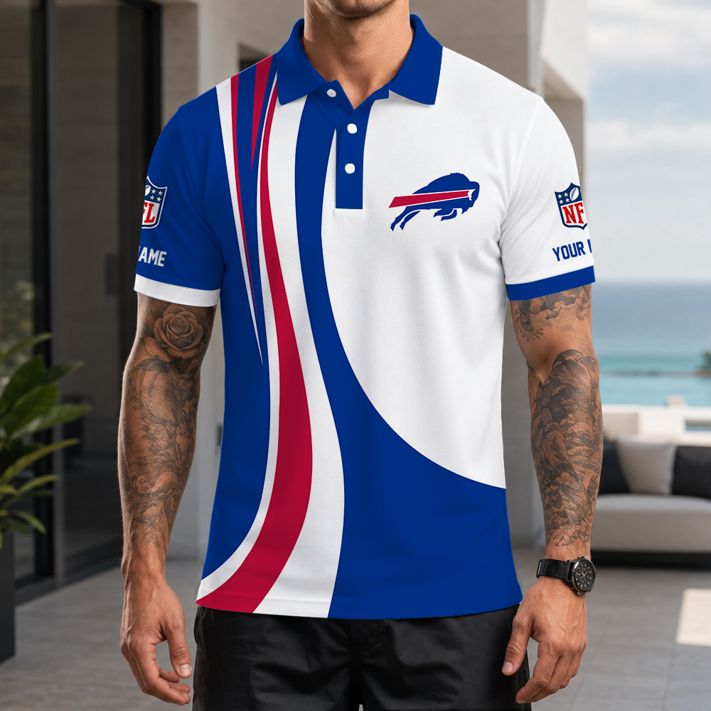 [SPECIAL OFFER] NEW CUSTOMIZED NFL03 BFB BUFFALO BILLS POLO SHIRT