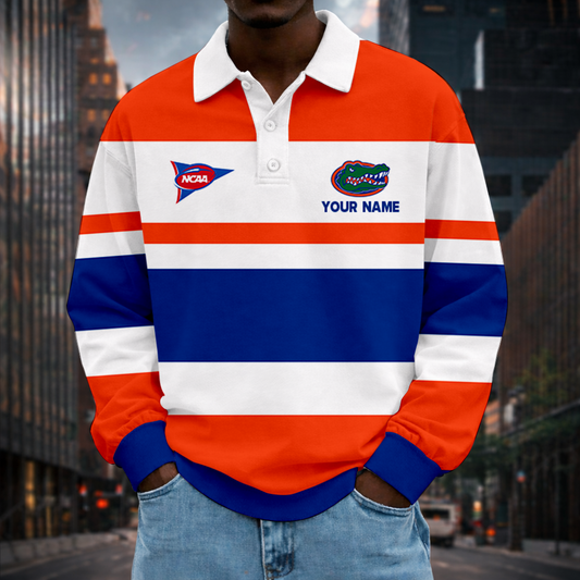 MEGA SALE - NEW CUSTOMIZED FBS NCAA30 FLG FL GATORS UNISEX LONG SLEEVE POLO