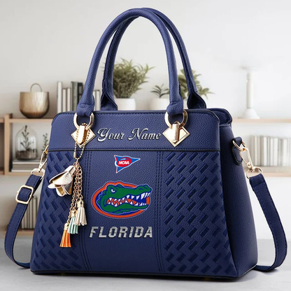 LIMITED EDITION - NEW CUSTOMIZED FBS NCAA30 FLG FL GATORS ZIP HANDBAG MULTICOLOR