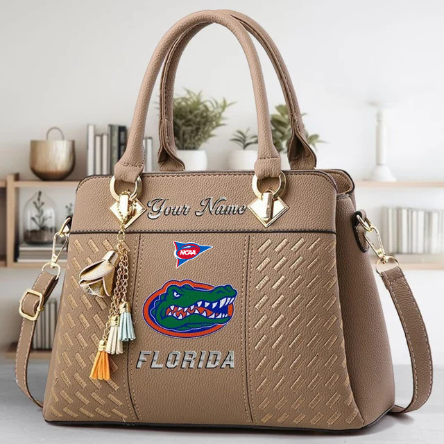 LIMITED EDITION - NEW CUSTOMIZED FBS NCAA30 FLG FL GATORS ZIP HANDBAG MULTICOLOR