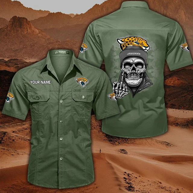 [SPECIAL OFFER] NEW CUSTOMIZED NFL30 JSJ JACKSONVILLE JAGUARS MUTICOLOR MEN'S CARGO SHIRT