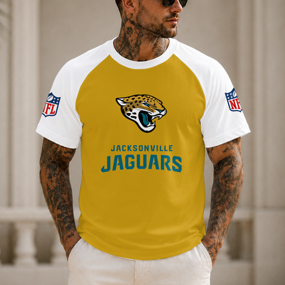 [SPECIAL OFFER] NEW CUSTOMIZED NFL30 JSJ JACKSONVILLE JAGUARS RAGLAN TEE