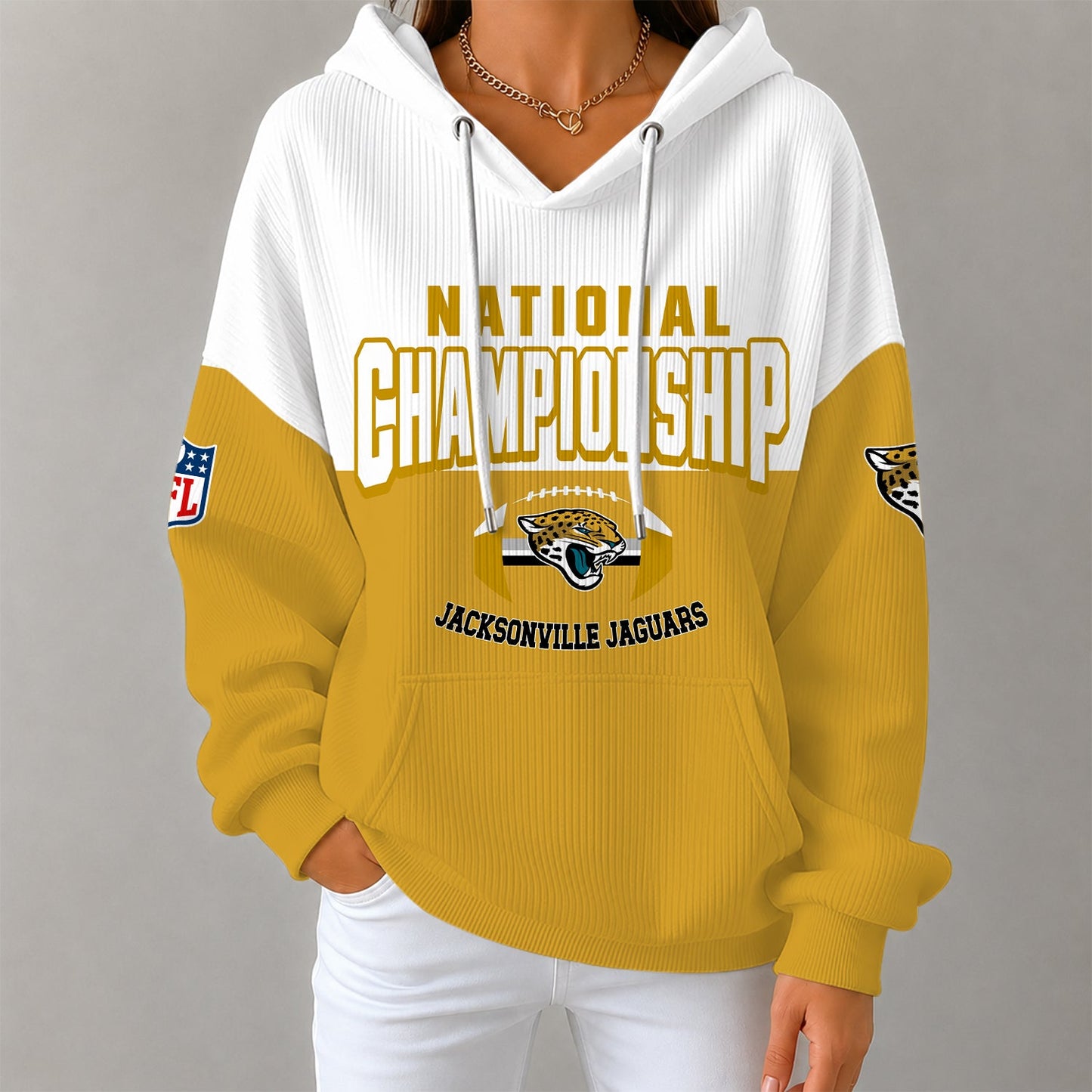 [SPECIAL OFFER] NEW CUSTOMIZED NFL30 JSJ JACKSONVILLE JAGUARS RIBBED HOODIE & SWEATSHIRT