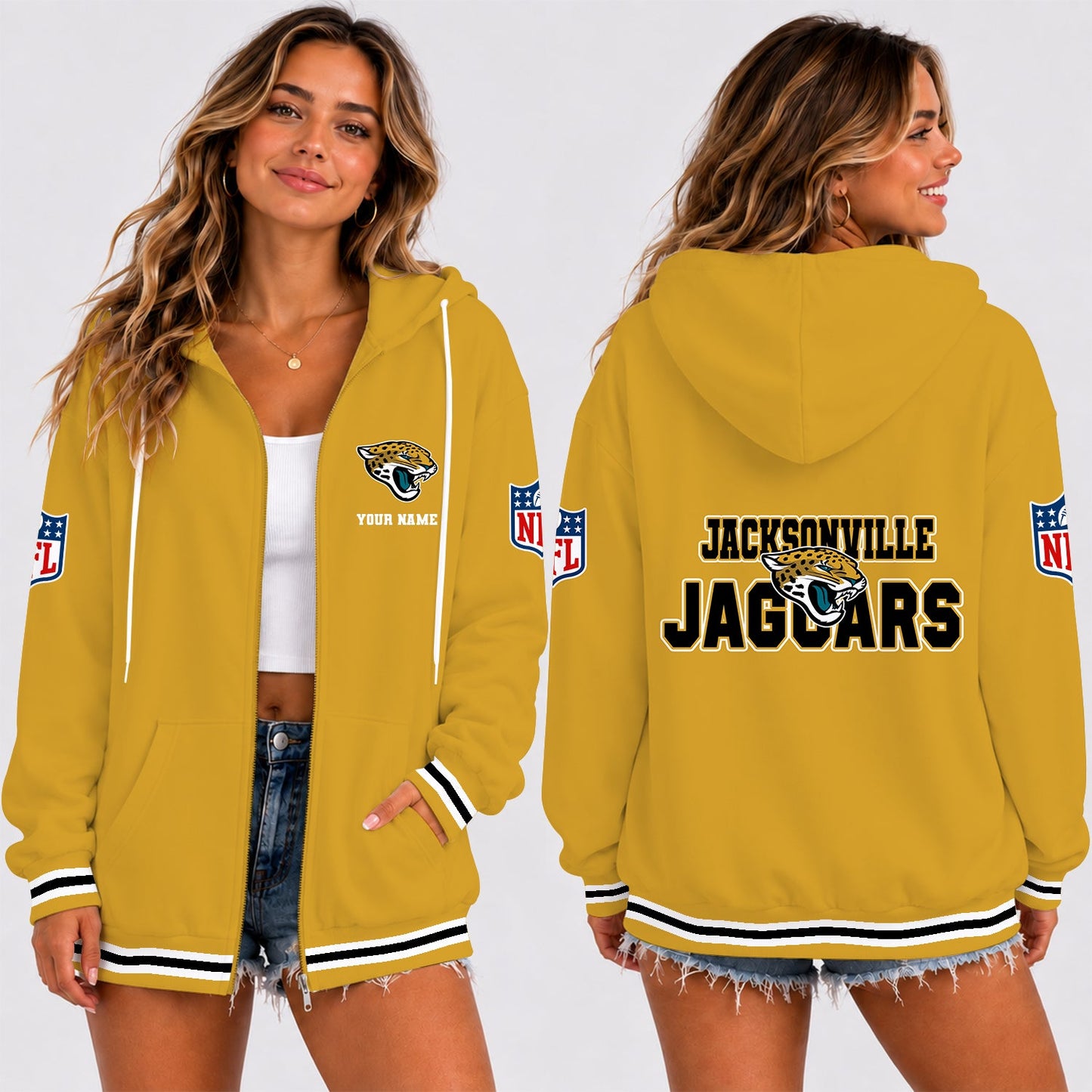 [SPECIAL OFFER] NEW CUSTOMIZED NFL30 JSJ JACKSONVILLE JAGUARS T-SHIRT, HOODIE, ZIP HOODIE