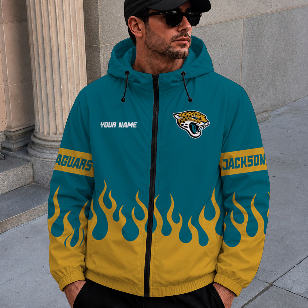 [SPECIAL OFFER] NEW CUSTOMIZED NFL30 JSJ JACKSONVILLE JAGUARS WINDBREAKER JACKET