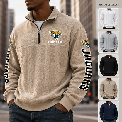 [SPECIAL OFFER] NEW CUSTOMIZED NFL30 JSJ JACKSONVILLE JAGUARS MULTICOLOR QUARTER-ZIP SWEATSHIRT