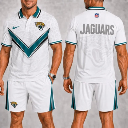 [SPECIAL OFFER] NEW CUSTOMIZED NFL30 JSJ JACKSONVILLE JAGUARS POLO SHIRT & SHORT PANTS