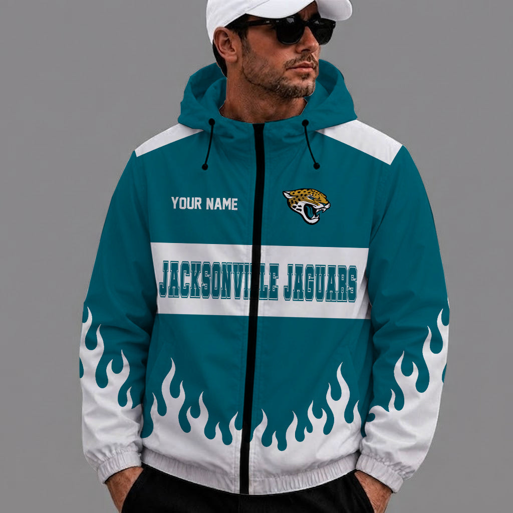 [SPECIAL OFFER] NEW CUSTOMIZED NFL30 JSJ JACKSONVILLE JAGUARS WINDBREAKER JACKET
