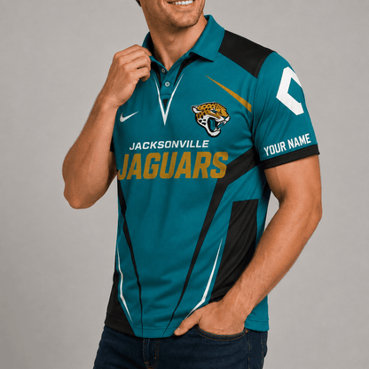 [SPECIAL OFFER] NEW CUSTOMIZED NFL30 JSJ JACKSONVILLE JAGUARS POLO SHIRT