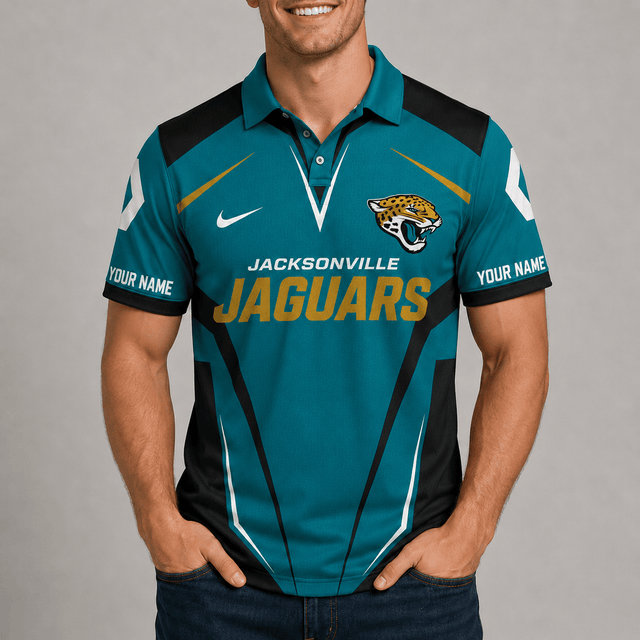 [SPECIAL OFFER] NEW CUSTOMIZED NFL30 JSJ JACKSONVILLE JAGUARS POLO SHIRT