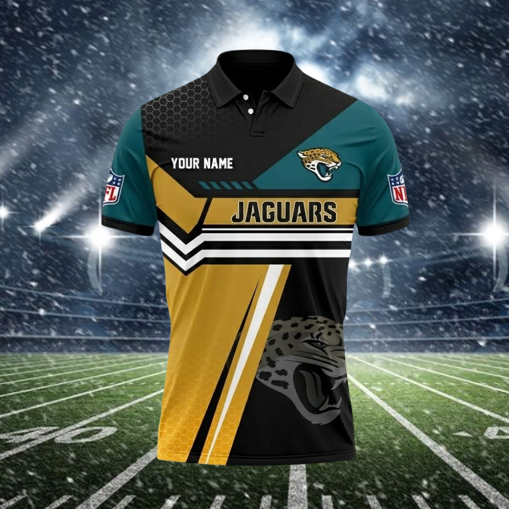 [SPECIAL OFFER] NEW CUSTOMIZED NFL30 JSJ JACKSONVILLE JAGUARS POLO SHIRT