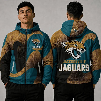 [SPECIAL OFFER] NEW CUSTOMIZED NFL30 JSJ JACKSONVILLE JAGUARS WINDBREAKER JACKET