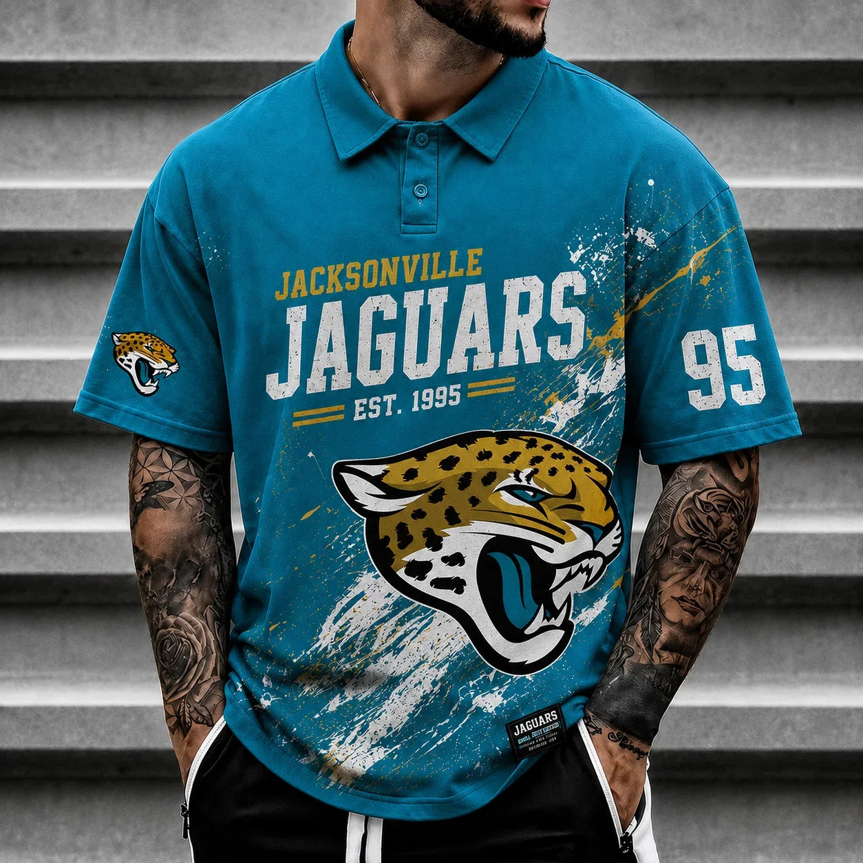 [SPECIAL OFFER] NEW CUSTOMIZED NFL30 JSJ JACKSONVILLE JAGUARS POLO SHIRT