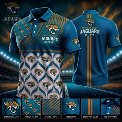[SPECIAL OFFER] NEW CUSTOMIZED NFL30 JSJ JACKSONVILLE JAGUARS POLO SHIRT