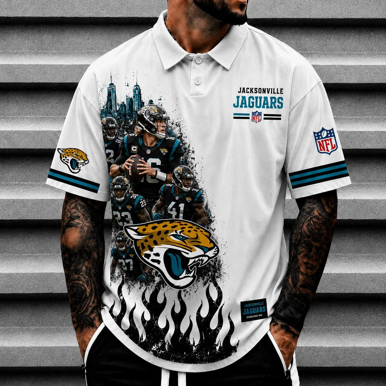 [SPECIAL OFFER] NEW CUSTOMIZED NFL30 JSJ JACKSONVILLE JAGUARS POLO SHIRT