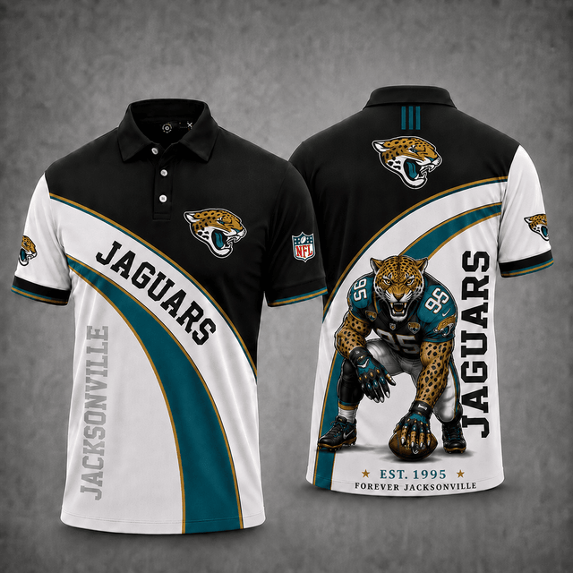 [SPECIAL OFFER] NEW CUSTOMIZED NFL30 JSJ JACKSONVILLE JAGUARS POLO SHIRT