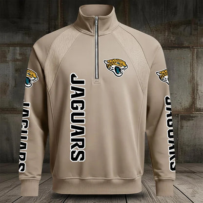 [SPECIAL OFFER] NEW CUSTOMIZED NFL30 JSJ JACKSONVILLE JAGUARS MEN'S MULTICOLOR QUARTER-ZIP PULLOVER