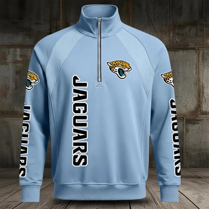 [SPECIAL OFFER] NEW CUSTOMIZED NFL30 JSJ JACKSONVILLE JAGUARS MEN'S MULTICOLOR QUARTER-ZIP PULLOVER