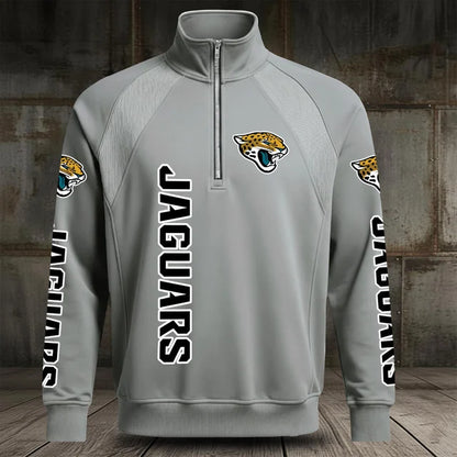 [SPECIAL OFFER] NEW CUSTOMIZED NFL30 JSJ JACKSONVILLE JAGUARS MEN'S MULTICOLOR QUARTER-ZIP PULLOVER