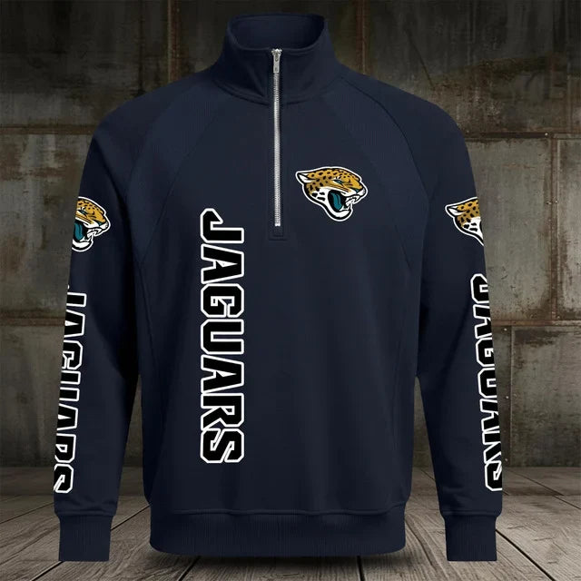 [SPECIAL OFFER] NEW CUSTOMIZED NFL30 JSJ JACKSONVILLE JAGUARS MEN'S MULTICOLOR QUARTER-ZIP PULLOVER