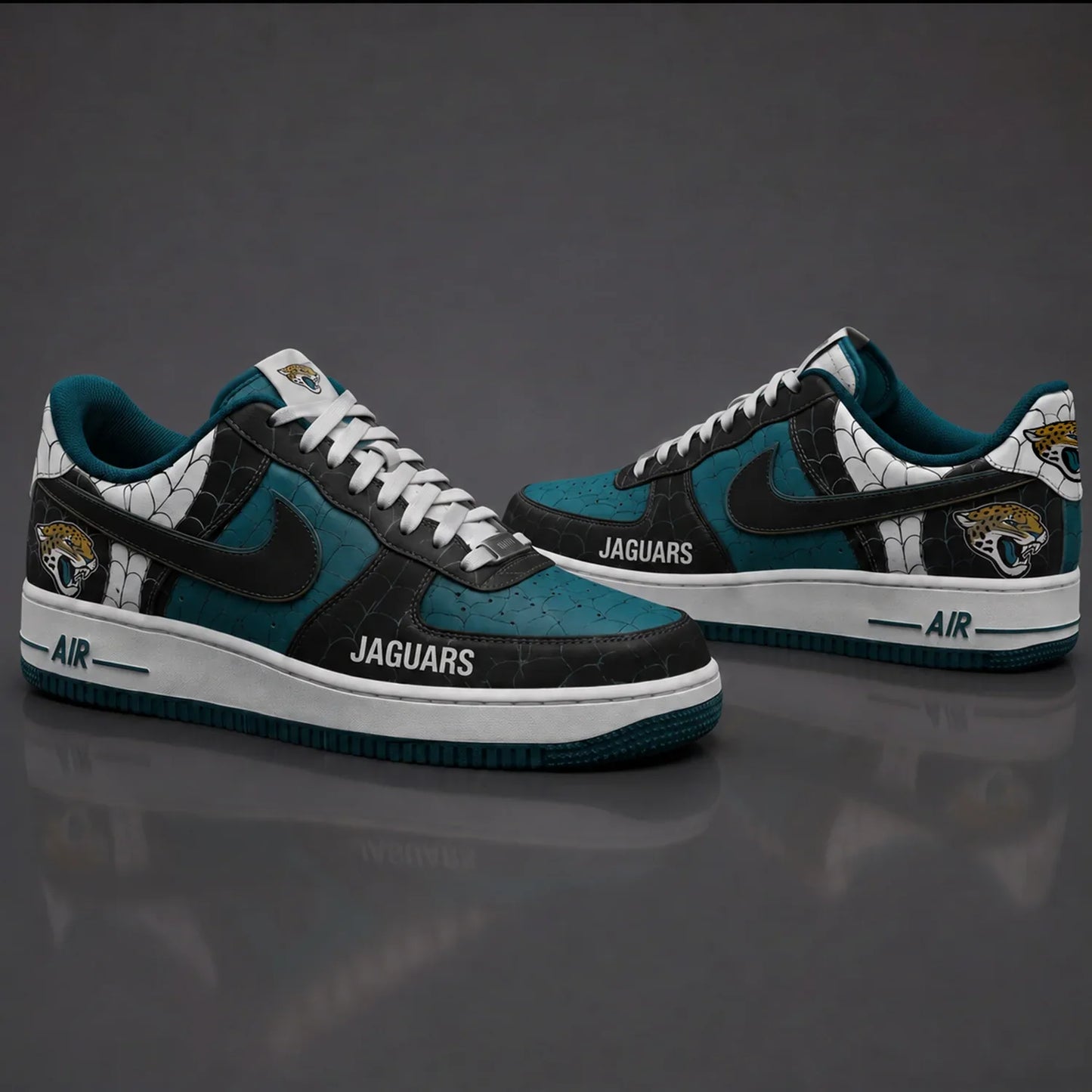 [SPECIAL OFFER] NEW CUSTOMIZED NFL30 JSJ JACKSONVILLE JAGUARS x SPIDER AF1 SHOES