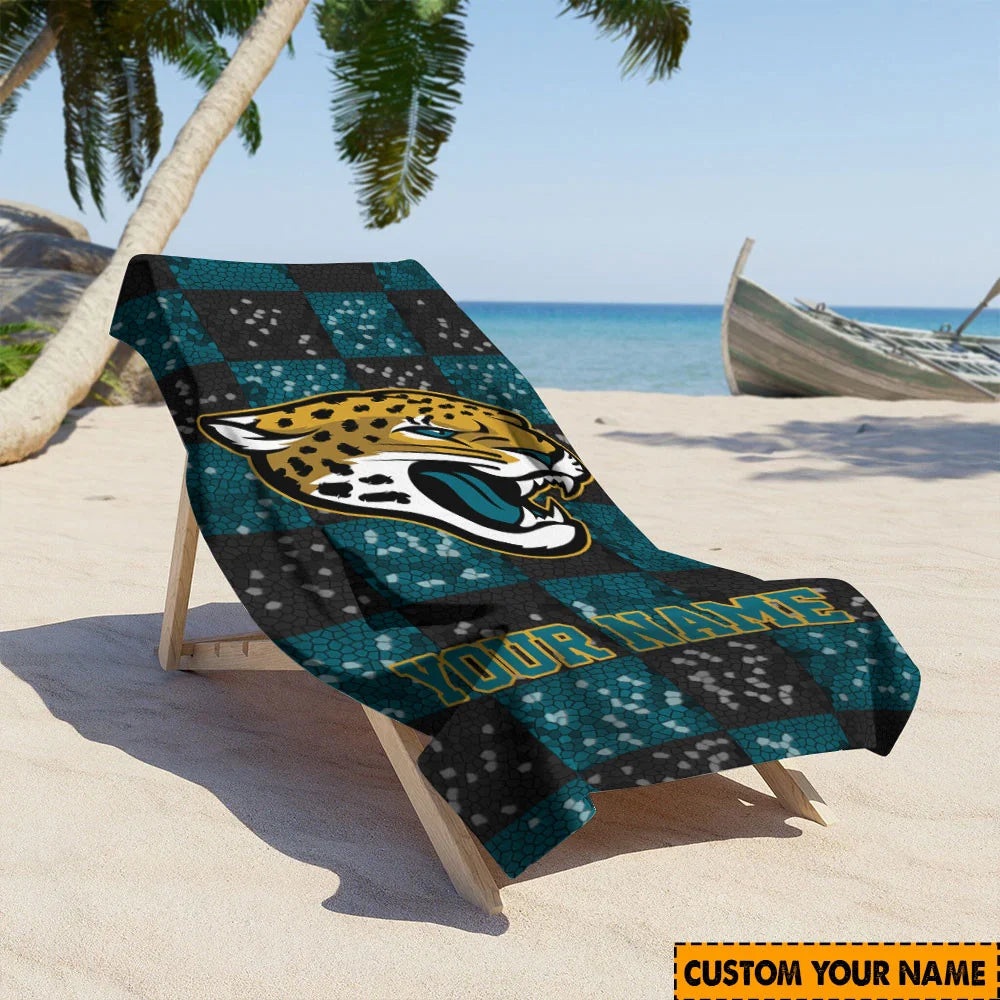 [SPECIAL OFFER] NEW CUSTOMIZED NFL30 JSJ JACKSONVILLE JAGUARS BEACH TOWEL