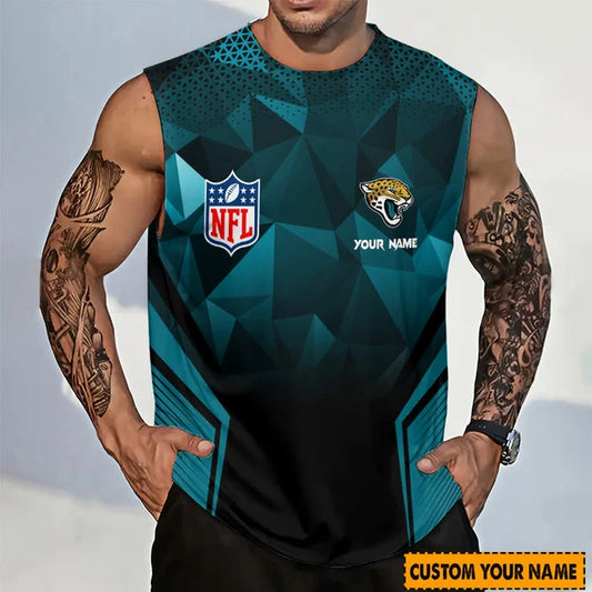 [SPECIAL OFFER] NEW CUSTOMIZED NFL30 JSJ JACKSONVILLE JAGUARS MEN'S GYM SHIRT