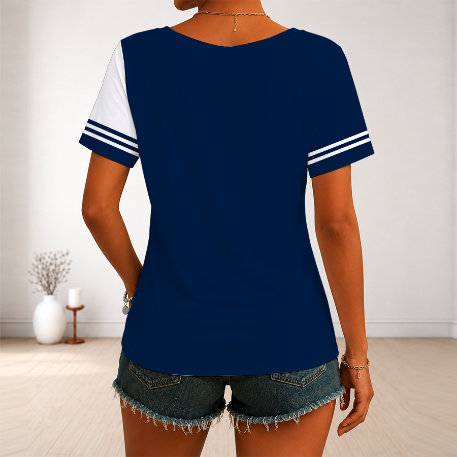 [SPECIAL OFFER] NEW CUSTOMIZED NFL31 TST TENNESSEE TITANS V-NECK FEMALE SHIRT